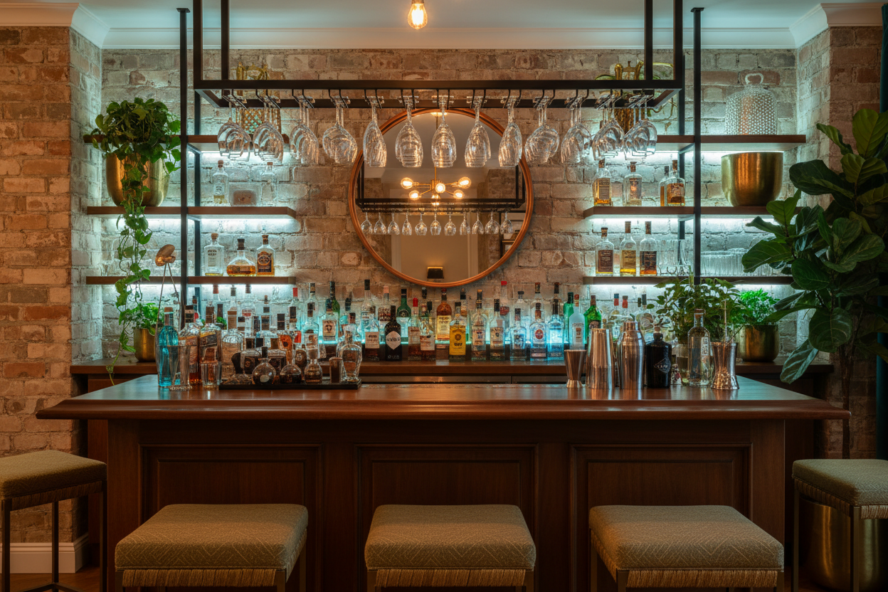 an image of a bar in a home cozy setting 